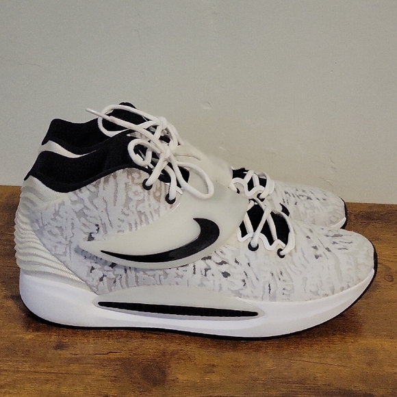Nike Other - Nike KD 14 TB- DM5040-100 White and Black High-Top Sneakers, SIZE 16.5, Like New